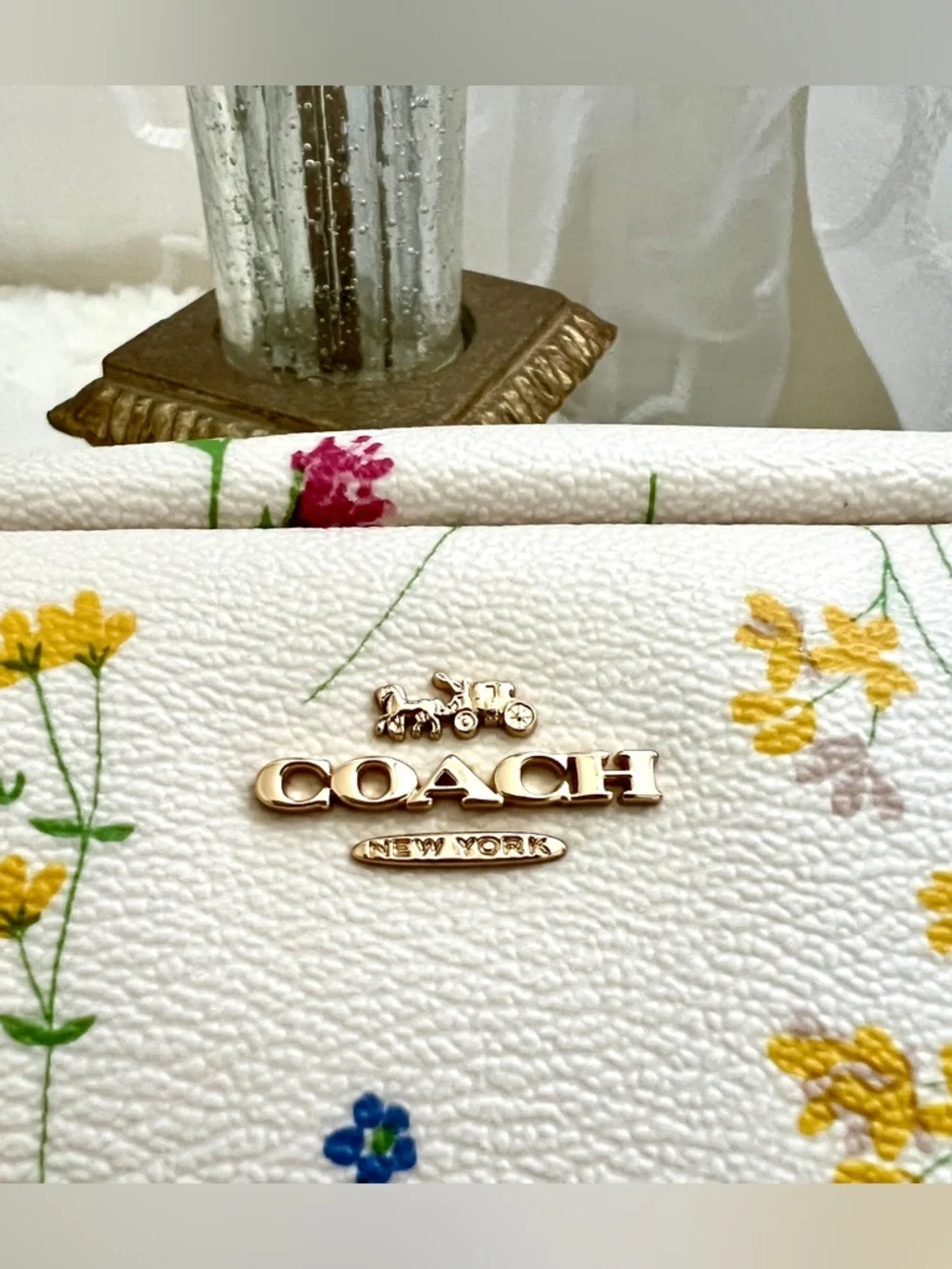 Authentic Small Boxy Cosmetic Case With Spaced Wildflower Print • C0039 • NWT - Picture 6 of 8